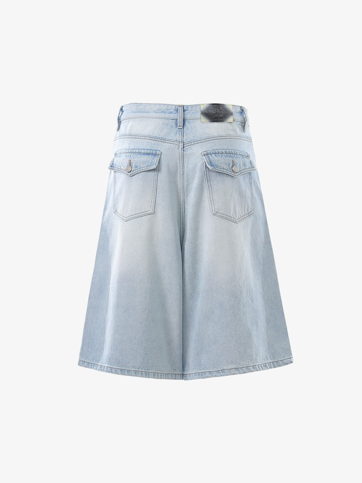 Panel Stitch Wide Leg Denim Jorts 