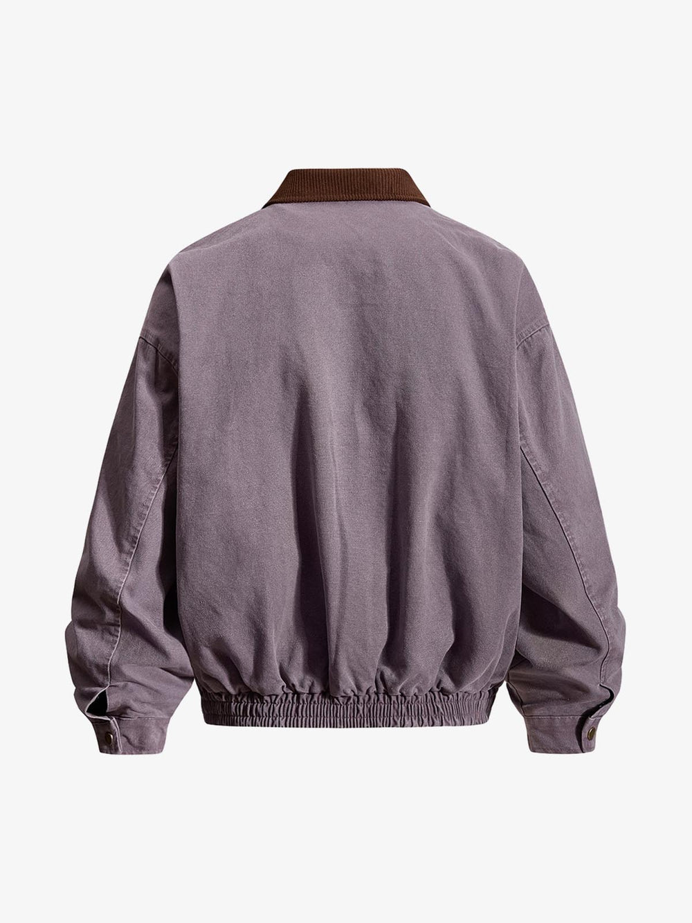 Distressed Graphic Corduroy Color Block Work Jacket