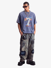 Vintage Washed Number 7 Badge Graphic T-Shirt 