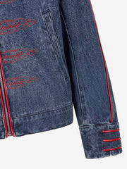 Napoleon Embroidered Red-Piped Denim Jacket