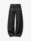Black Curved Blade Jeans with Star Rivets 