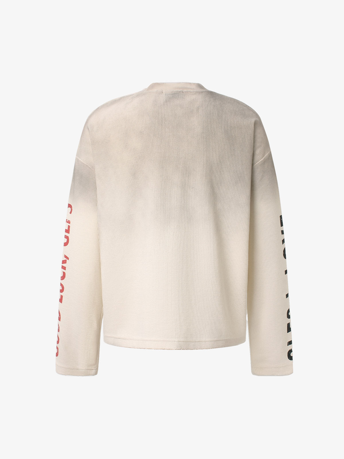 Distressed Graphic Waffle Long Sleeve Tee