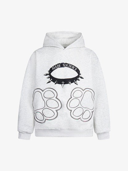 Retro Cat Collar Pocket Hoodie 
