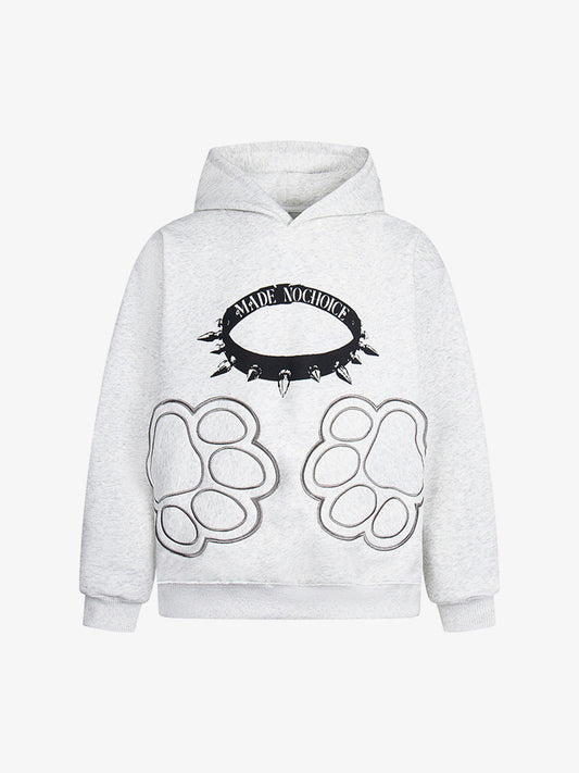 Retro Cat Collar Pocket Hoodie 