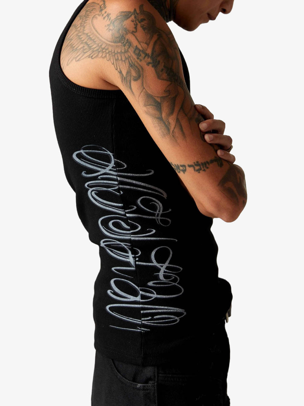 Street Ribbed Slim Fit Printed Vest 