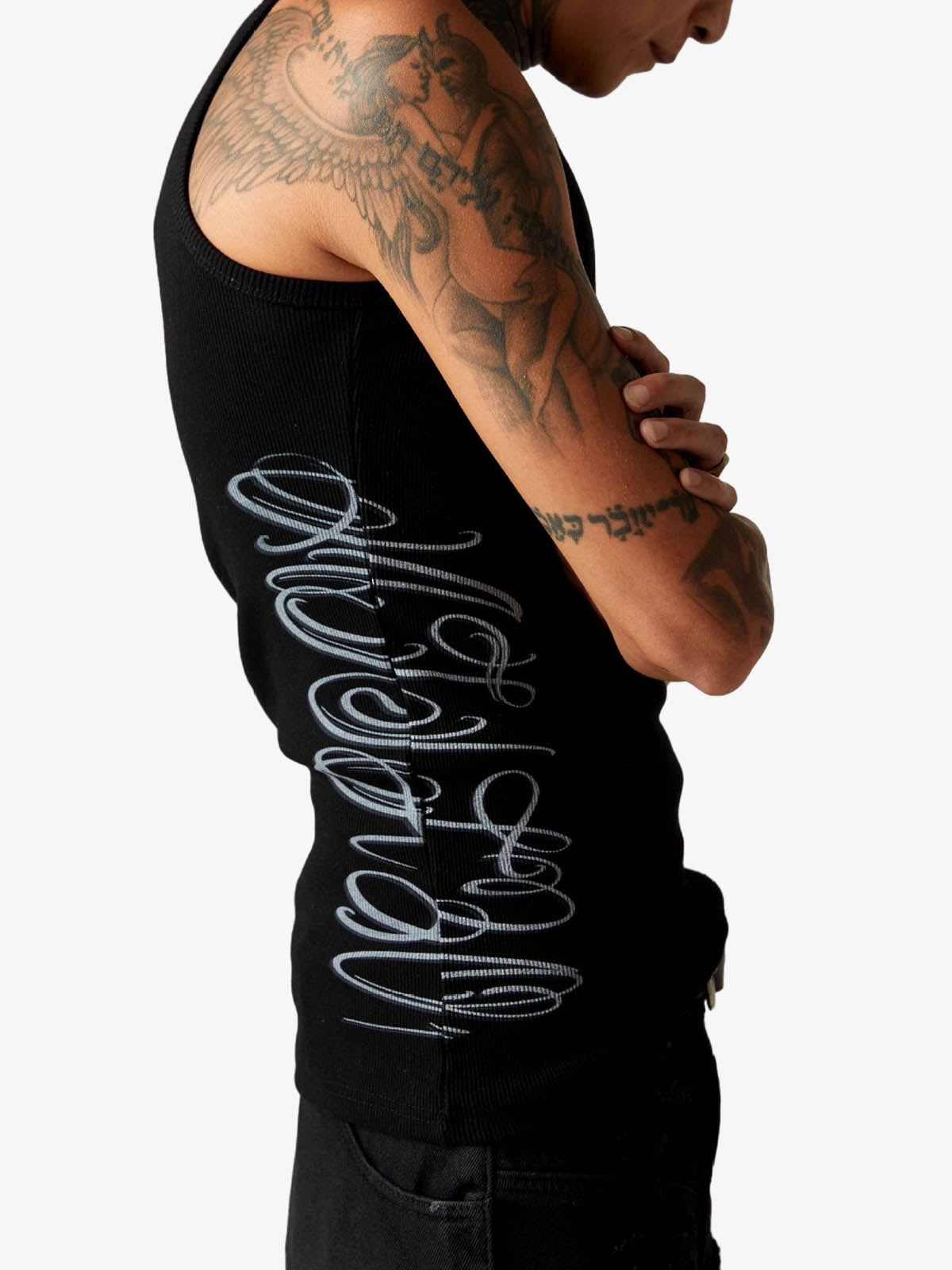 Street Ribbed Slim Fit Printed Vest 
