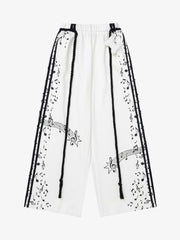 Music Note Graphic Wide-Leg Sweatpants