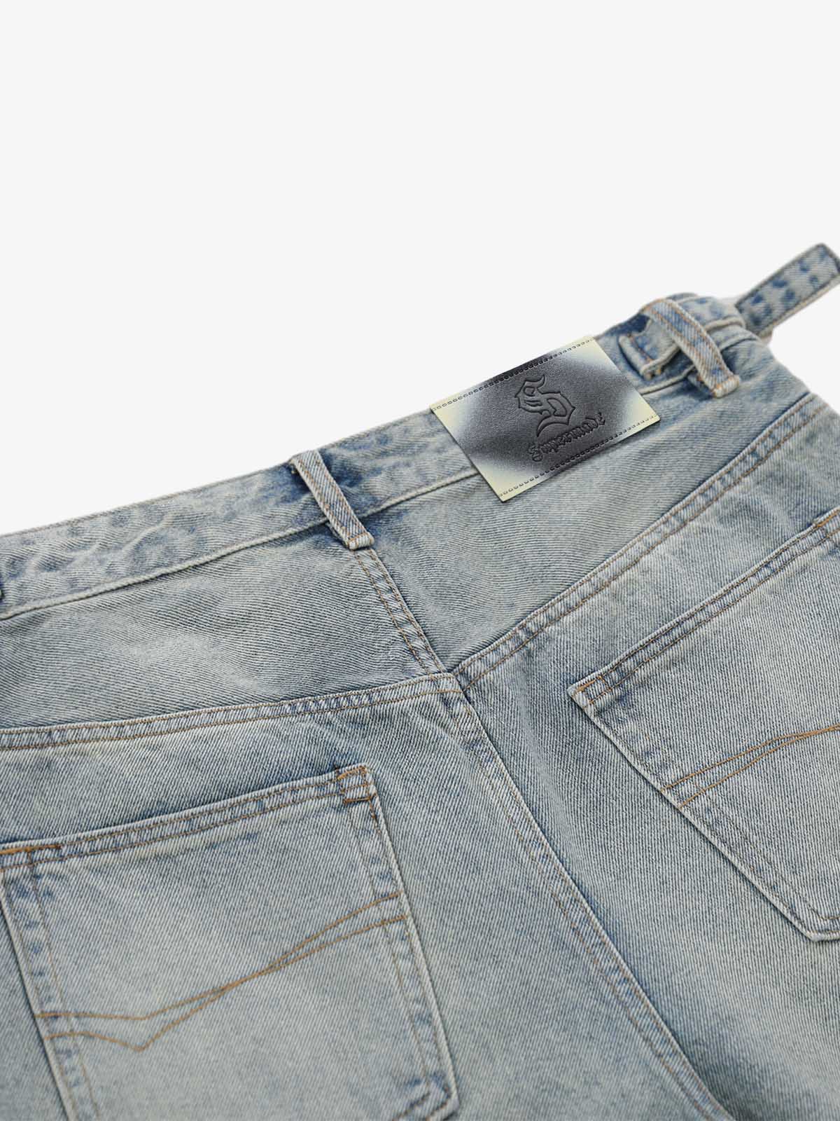 Rhinestone Embellished Denim Shorts 