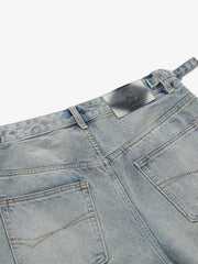 Rhinestone Embellished Denim Shorts 