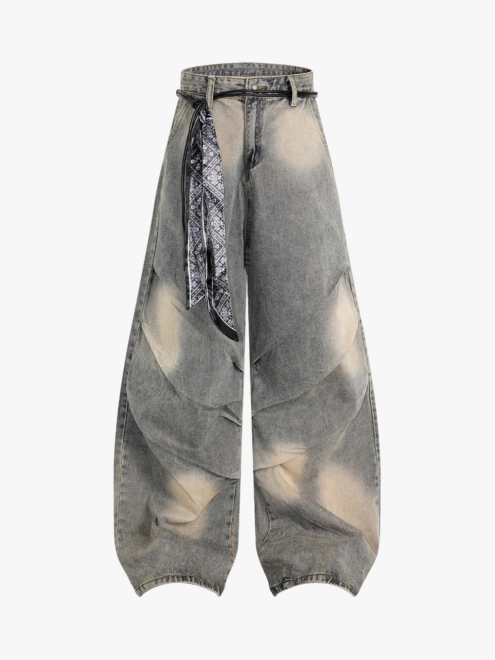 Pleated Scimitar Jeans