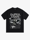 Streetwear Graffiti Character Collage Graphic T-Shirt 