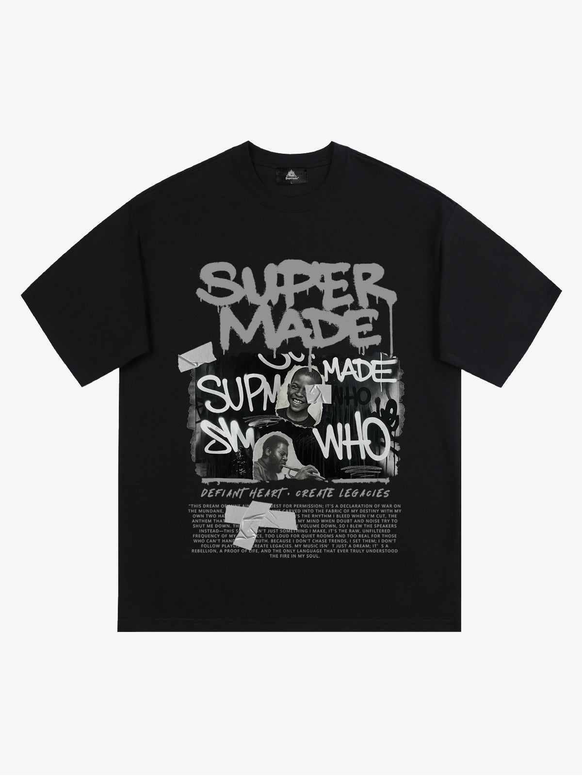 Street Graffiti Style Retro Character Collage T-Shirt 
