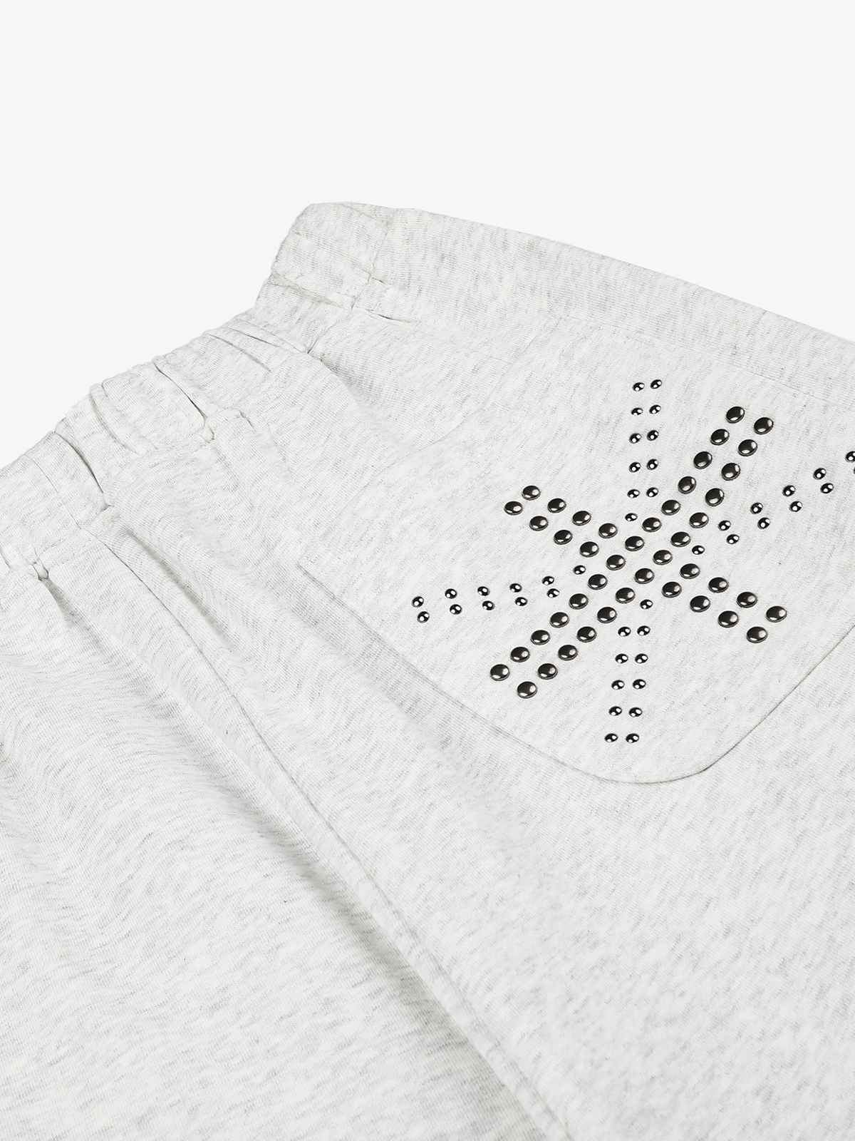 Studded Curved-Seam Wide-Leg Sweatpants