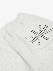 Studded Curved-Seam Wide-Leg Sweatpants
