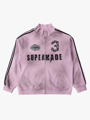Supermade Vintage Distressed NO.3 Stand Collar Tracksuit 