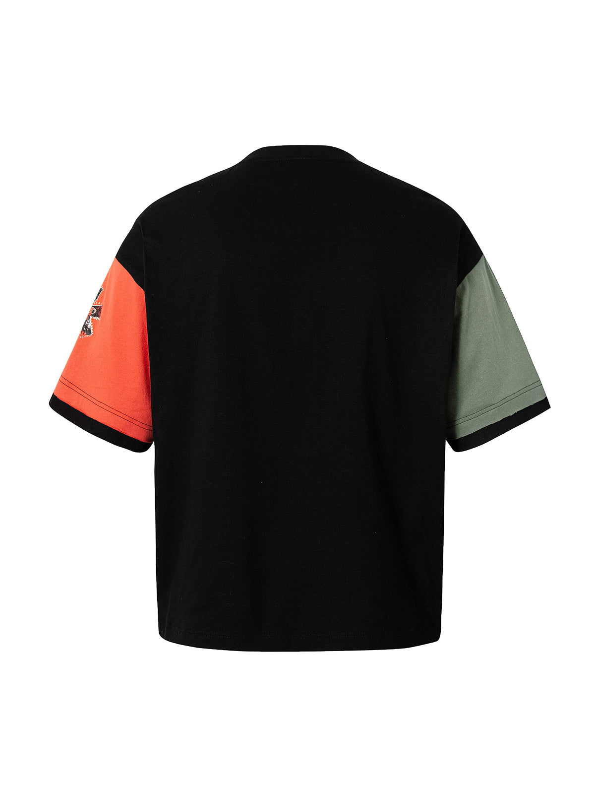 Contrast Color Patchwork Print T-Shirt