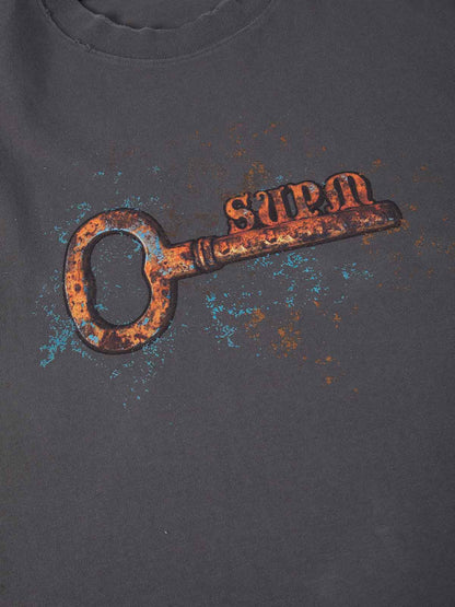 Supermade Rusty Metal Key Print T-Shirt 