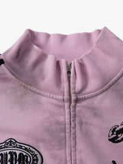 Supermade Vintage Distressed NO.3 Stand Collar Tracksuit 