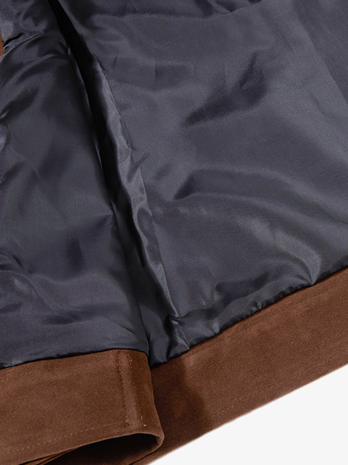 Studded Stand-Collar Suede Work Jacket