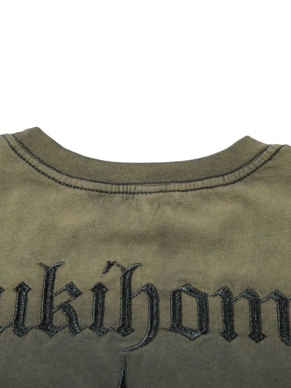 Oversized Cross and Studed T-Shirt 