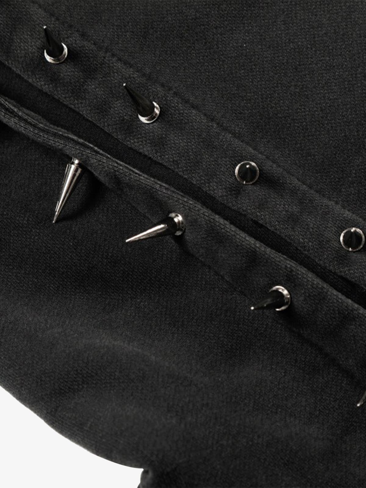 Spike Stud Detail Zip Up Hoodie 