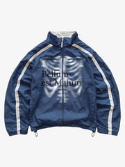 Skeleton Graphic Vintage Track Jacket; Purplish Blue / S, Purplish Blue / M, Purplish Blue / L, Purplish Blue / XL, Purplish Blue / 2XL