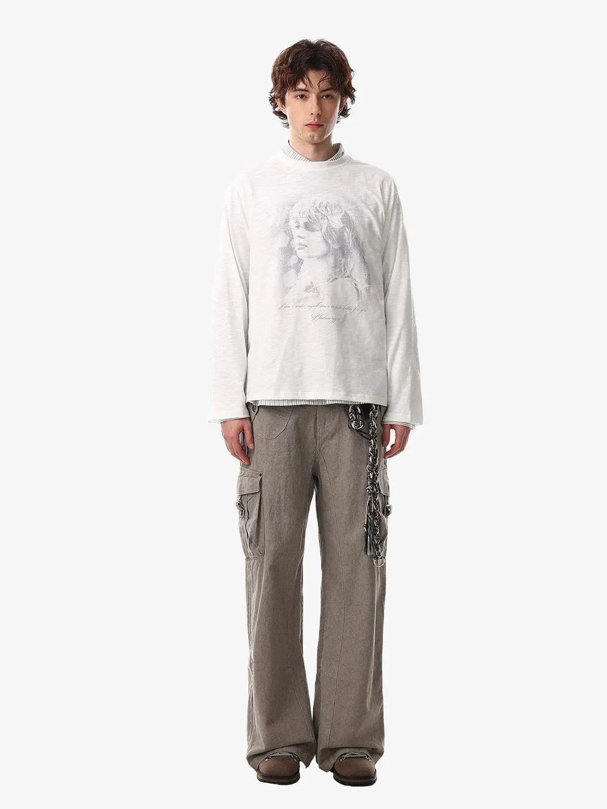 Vintage Portrait Graphic Long Sleeve T-Shirt 