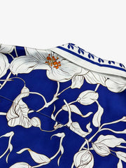 Porcelain Pattern Camp Collar Boxy Shirt 
