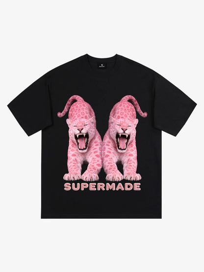 Vintage Pink Leopard Graphic T-Shirt 