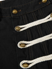 Military Button Baggy Cargo Pants