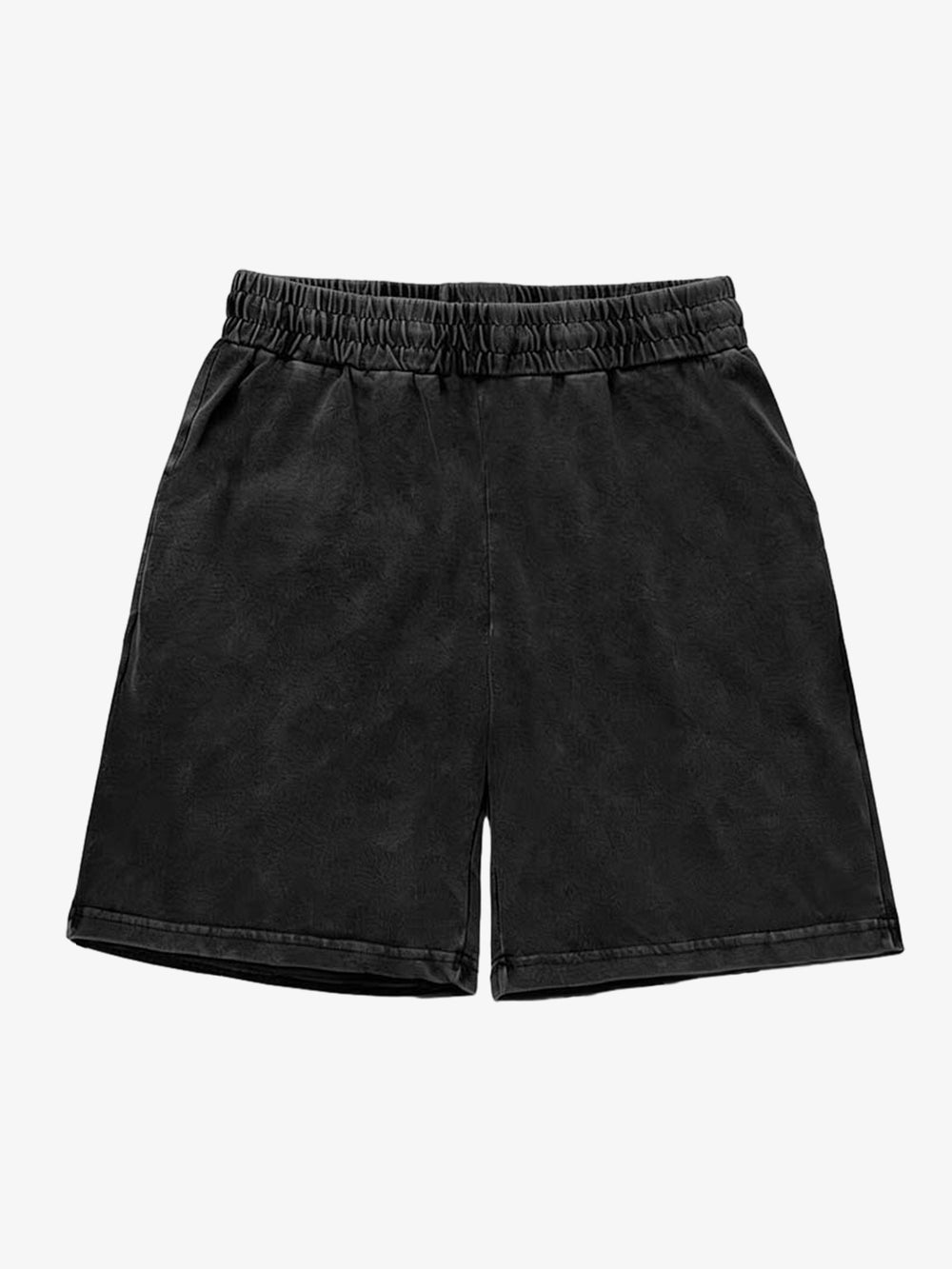 Washed Distressed Spider Print Shorts