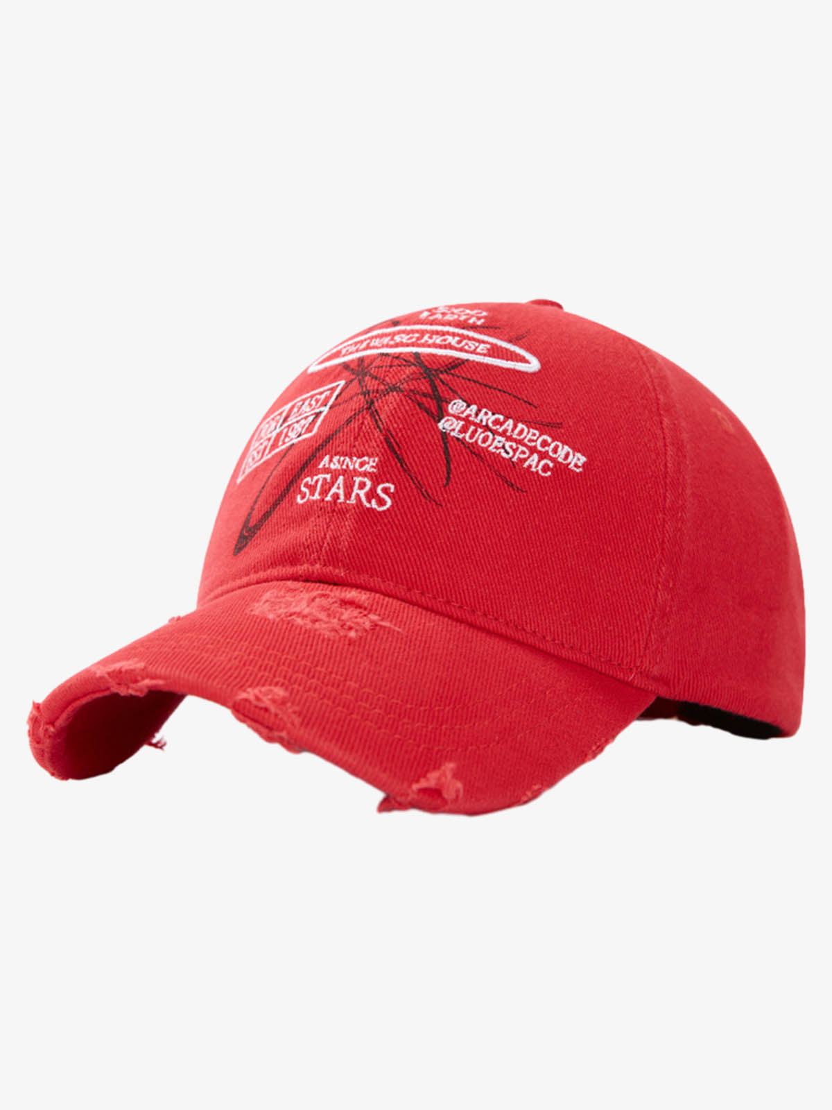 Cappellino da baseball lavato e invecchiato con lettere ricamate