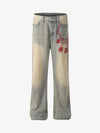 Graphic Distressed Skinny Jeans