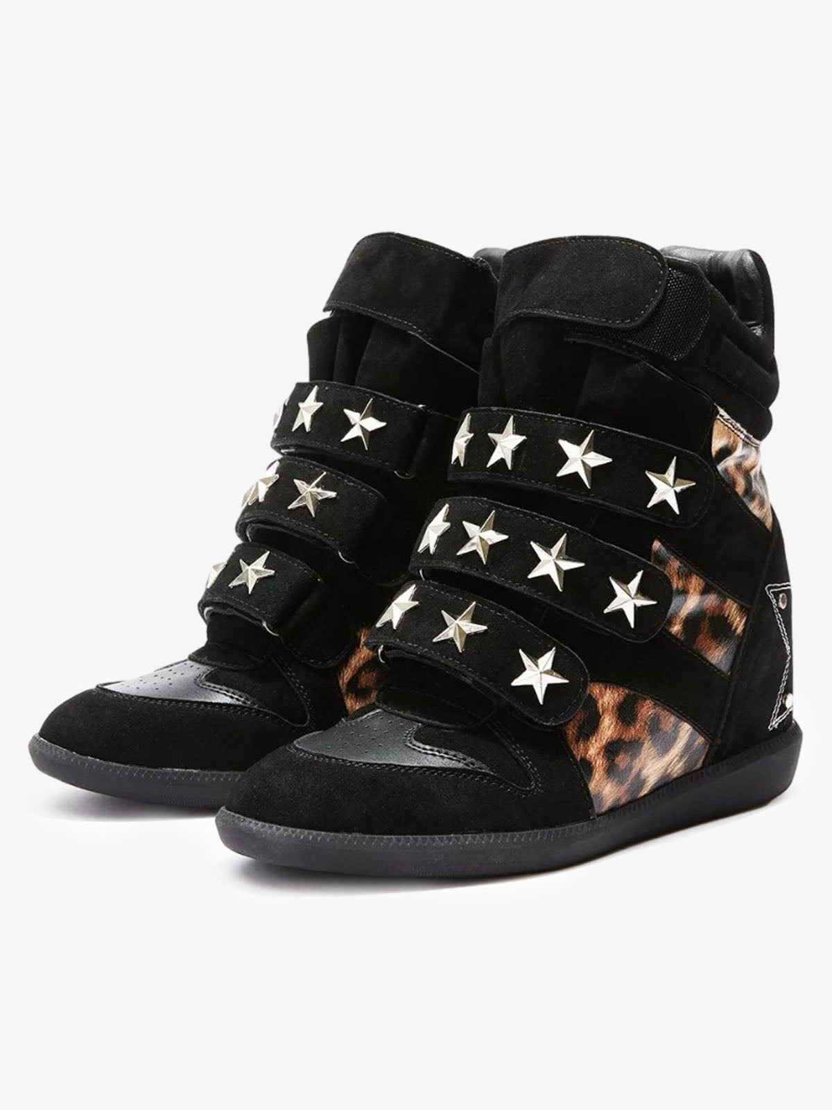 Leopard Star Studded Sneakers
