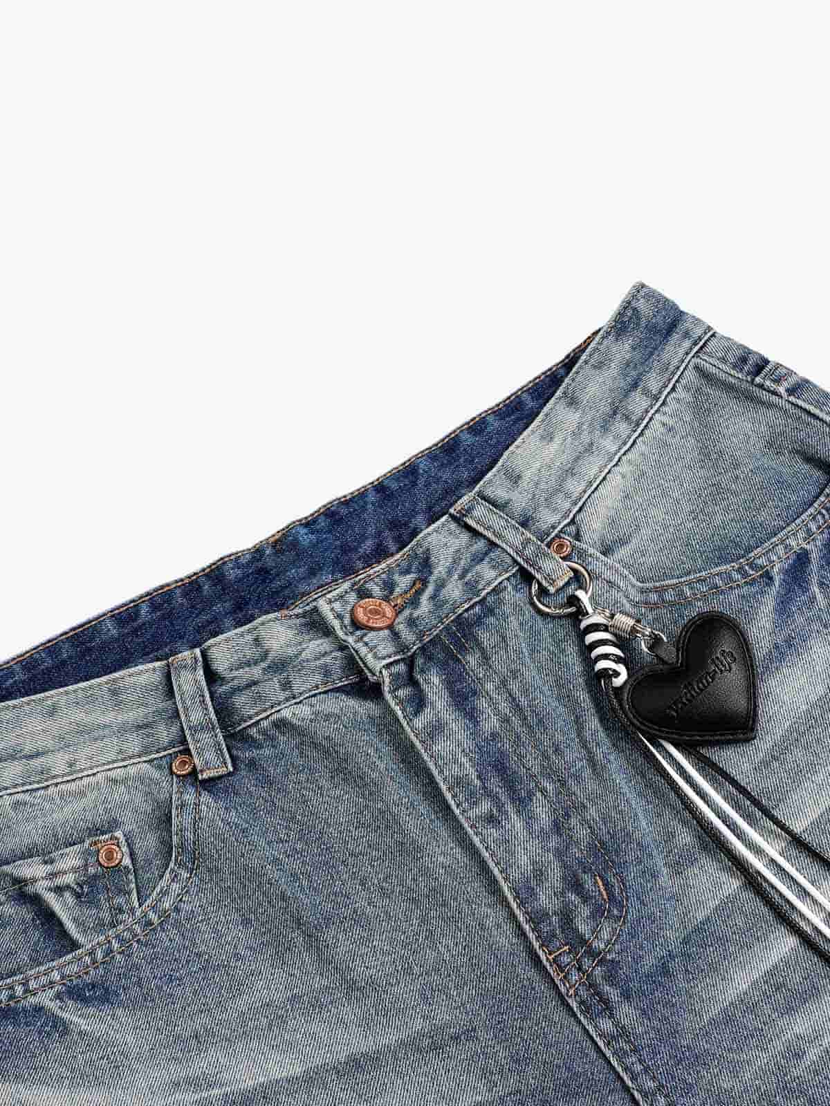 Jeans délavés et usés
