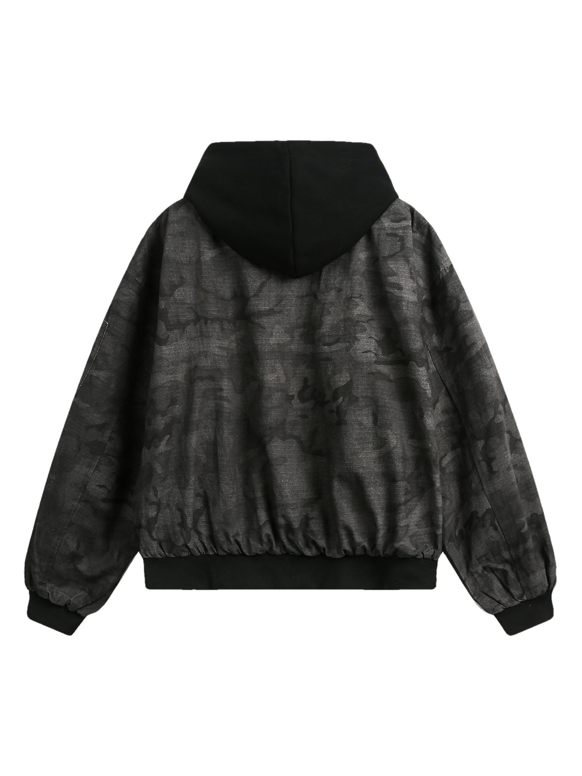 Camouflage Faux Two-Piece Hooded Jacket 