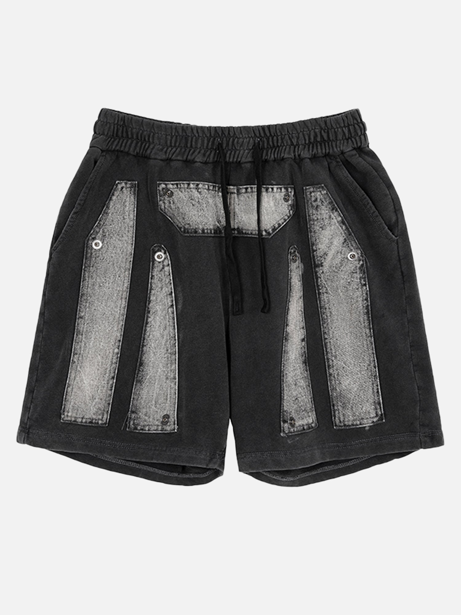 American Trendy Hip-hop Washed Patchwork Shorts