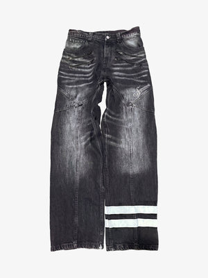 Patchwork Zip Detail Jeans