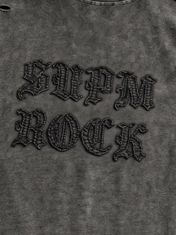 Distressed Washed Sleeveless Hoodie 