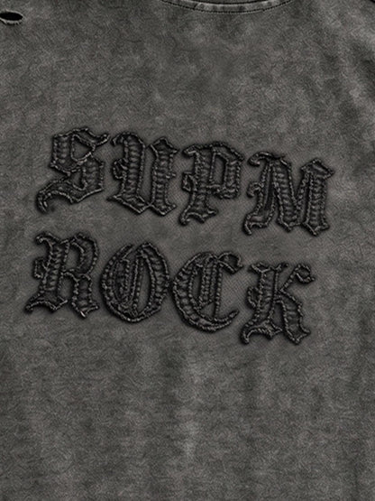 Distressed Washed Sleeveless Hoodie 