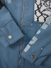 Supermade Multi-Element Appliqué Patchwork Denim Suit - 2593 