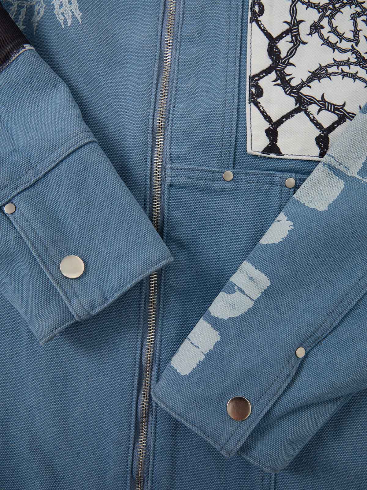 Supermade Multi-Element Appliqué Patchwork Denim Suit 