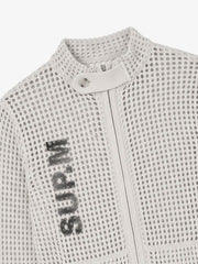 Graphic Mesh Knit Slim Jacket