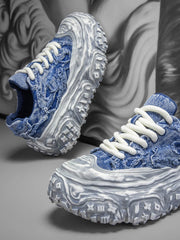 Tire-Tread Distressed Sneakers