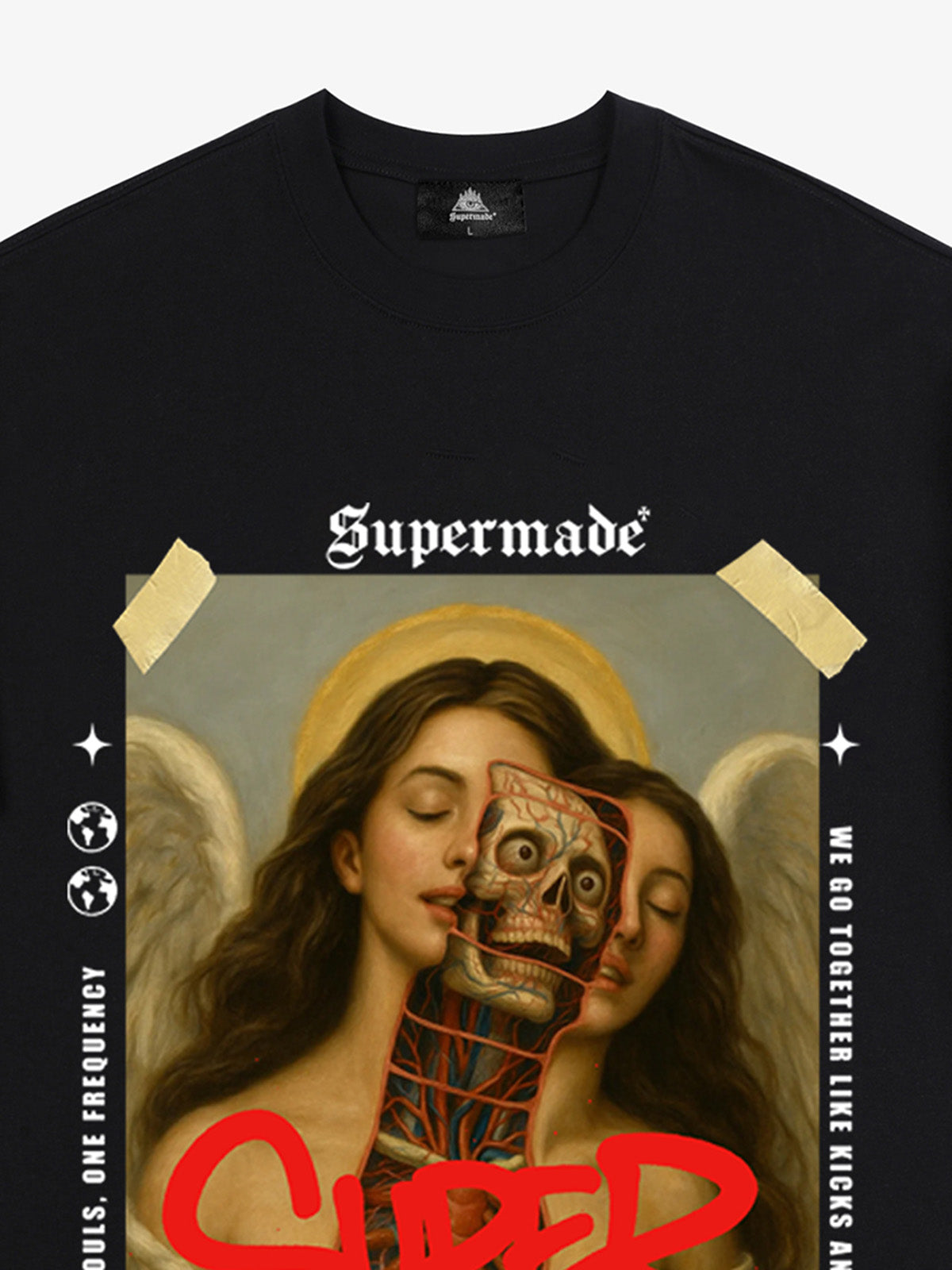 Angel and Demon Struggle Graphic T-shirt 