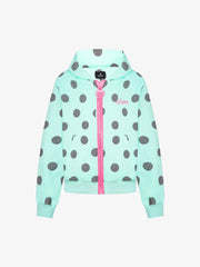 Big Zipper Dot Boxy Zip-Up Hoodie