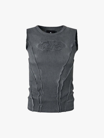 Exposed Seams Washed Knit Vest