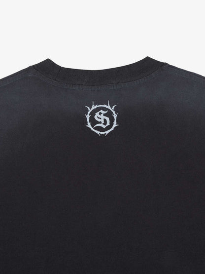 Supermade Distressed Rebellious Gun and Cross Print T-Shirt 