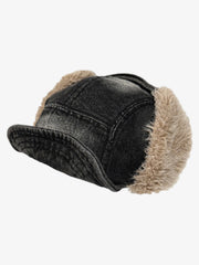 Street-style Retro Distressed Cowboy Aviator Cap