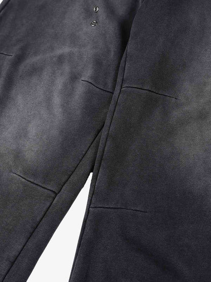 Streetwear Distressed Eyelet Detail Baggy Sweatpants